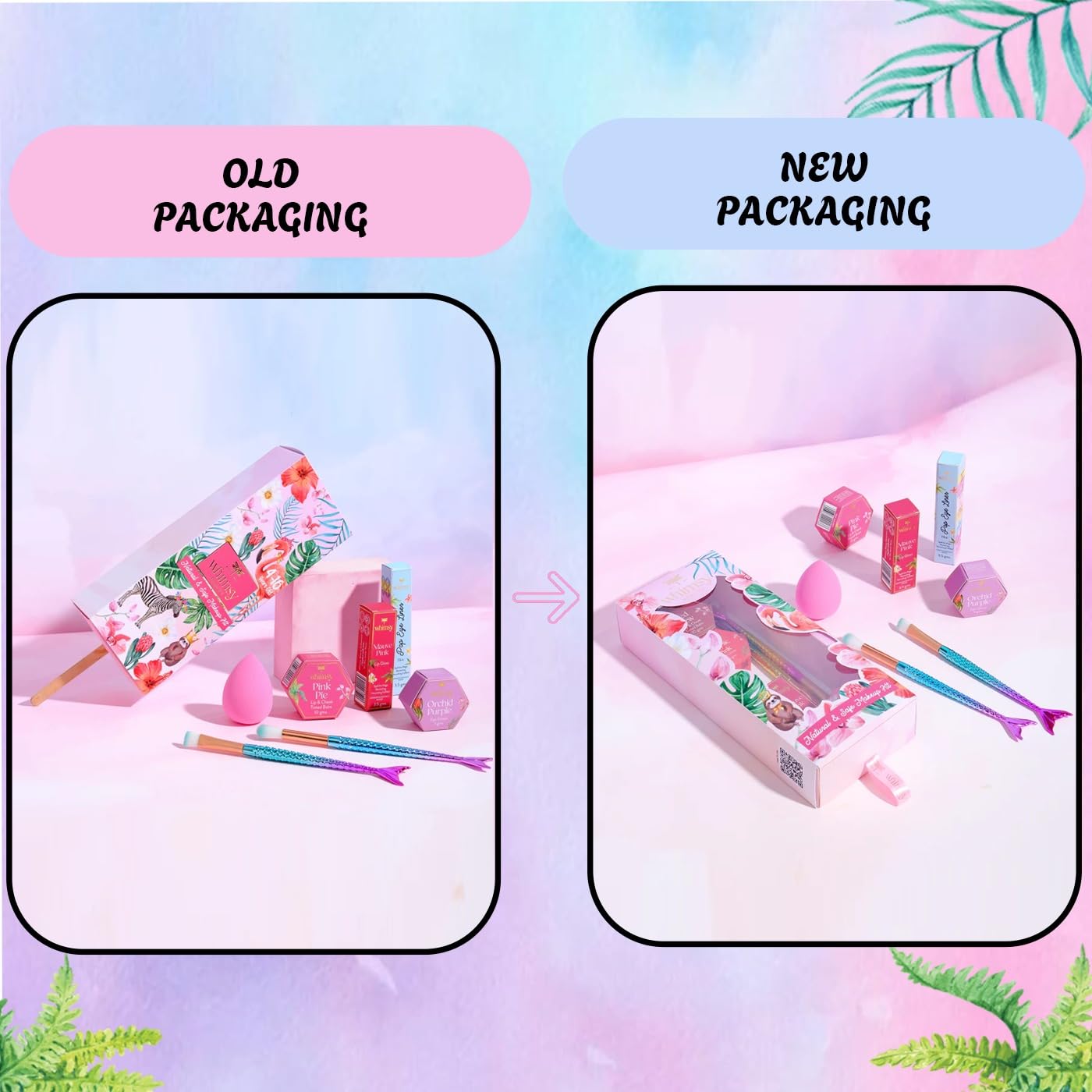 Whimsy Beauty Organic & Safe Glow-Up Makeup Kit for Girls & Teens| Safe, Non-Toxic Beauty Set for Girls & Teens | Eye Glitter, Lip Cheek Tint, Lip Gloss,Eye Liner and Mermaid Brushes