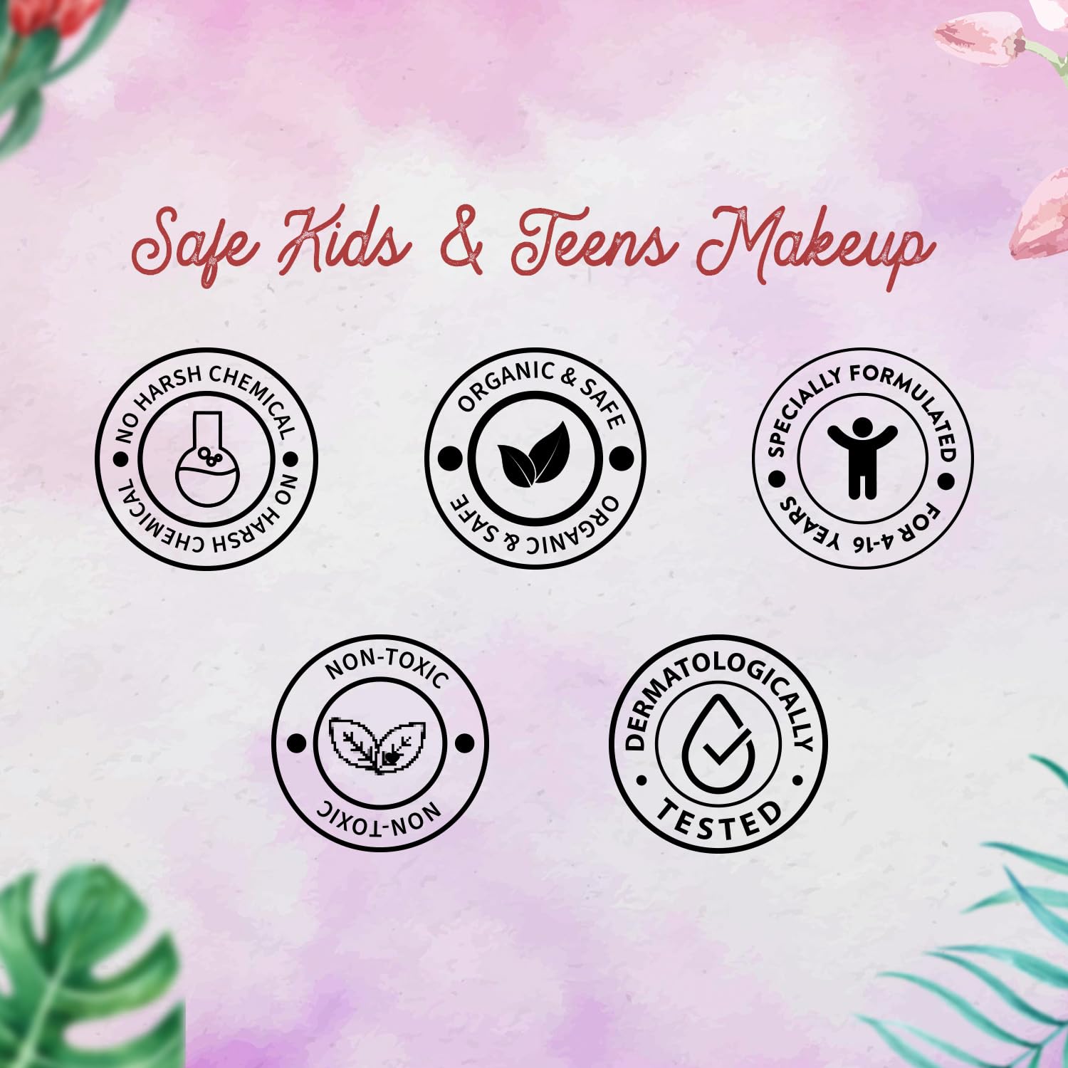 Whimsy Beauty Organic & Safe Glow-Up Makeup Kit for Girls & Teens| Safe, Non-Toxic Beauty Set for Girls & Teens | Eye Glitter, Lip Cheek Tint, Lip Gloss,Eye Liner and Mermaid Brushes