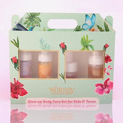 Whimsy Beauty Glow Up Body Care Set  | Foaming Body Wash, Face Wash, Moisturizer & SPF 50 Sunscreen Spray | Gentle Skincare with Aloe Vera, Shea Butter & Vitamin E | 4 to 16 Years |