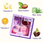 Whimsy Beauty Glowing Skin Essentials Kit for Kids and Teens,Complete Skincare Set with Cleanser Moisturizer Sunscreen (4 to 16 years) Natural, Chemical Free, Sulfate-Free, Dermatologist Tested
