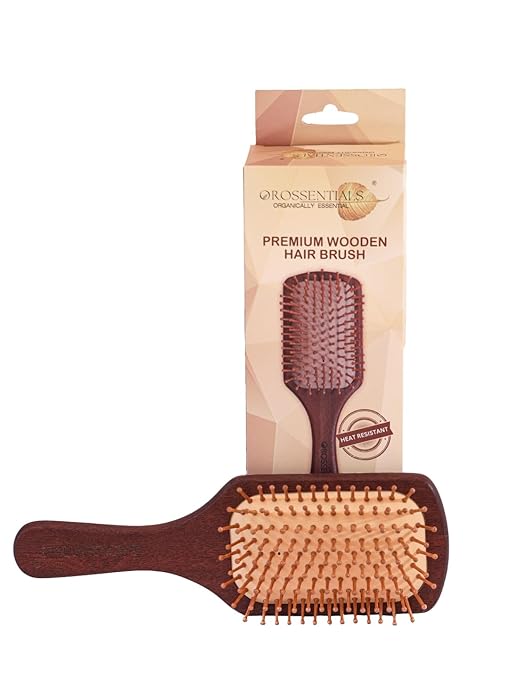 OROSSENTIALS Premium Collection Dark Wood Paddle Hair Brush For Men & Women
