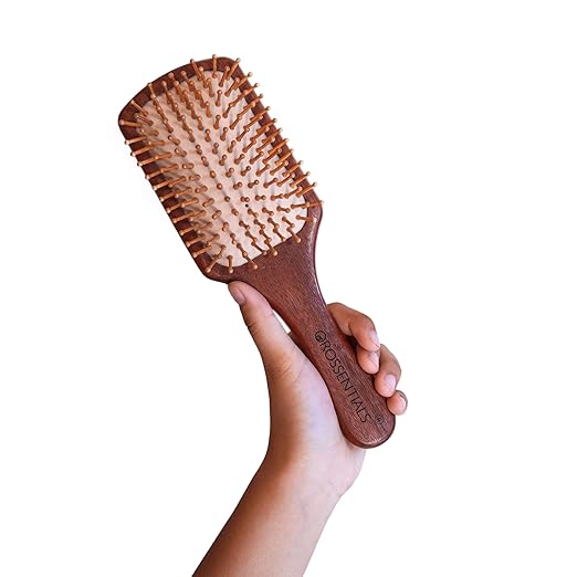 OROSSENTIALS Premium Collection Dark Wood Paddle Hair Brush For Men & Women