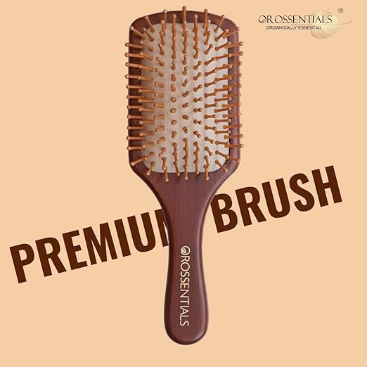 OROSSENTIALS Premium Collection Dark Wood Paddle Hair Brush For Men & Women