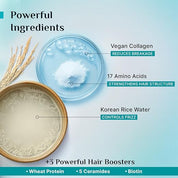 Pilgrim Korean Rice Water & Collagen Advanced Damage Repair Hair Serum SPF 35 with 17 Amino Acids Complex, Wheat Protein & 5 Ceramides - 100ml
