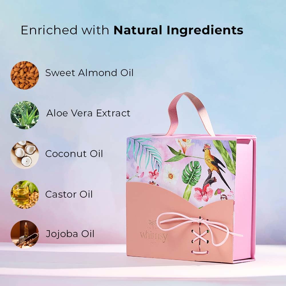 Whimsy Beauty Pretty Hang Bag Beauty Kit | Non-Toxic Beauty Set for Kids & Pre-Teens |Lip Gloss, Lip Tint, Eyeliner, Eyeshadow Palette, Mermaid Brushes & Puff Blender |Vegan & Cruelty-Free