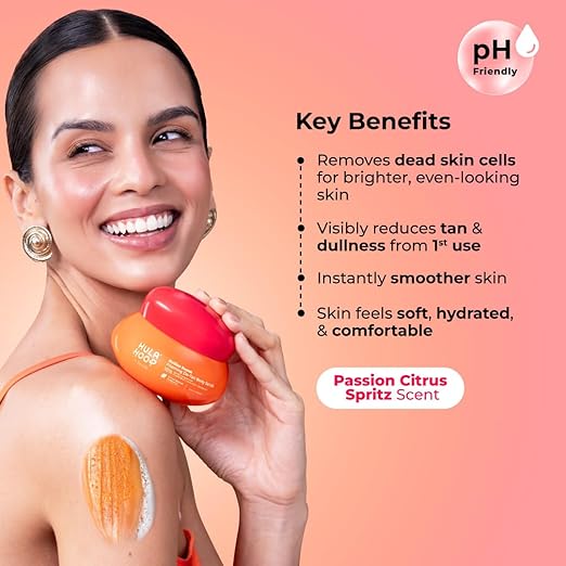 Foxtale Hula Hoop Foaming 10% De-Tan Body Scrub by Foxtale | Tan Removal & Soft-Smooth Skin | 5% Glycolic Acid, Lactic Acid & Azeloglycine | For Women & Men | All Skin Types | 75g