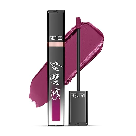 RENEE Stay With Me Matte Transferproof Liquid Lipstick| Waterproof & Smudge-proof | Bold Pigment, Lightweight & Long-lasting | With Hyaluronic Acid & Vitamin E | 6 ml