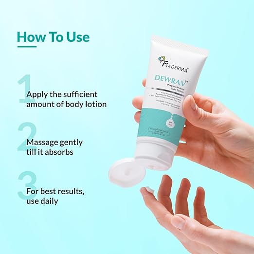 Fixderma Dewrav Deep Hydrating Body Lotion with Ceramide & Shea Butter | Moisturizer for Dry Skin | Body Lotion for Women & Men | Moisturizer for Body - 200 ml