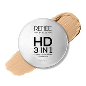 RENEE PRO HD 3 In 1 Compact,Concealer, Foundation SPF 20, Matte Finish, High Coverage, Ultralight & Silky Smooth Finish, Enriched With Vitamin E, C & Aloe Vera - 9 Gm