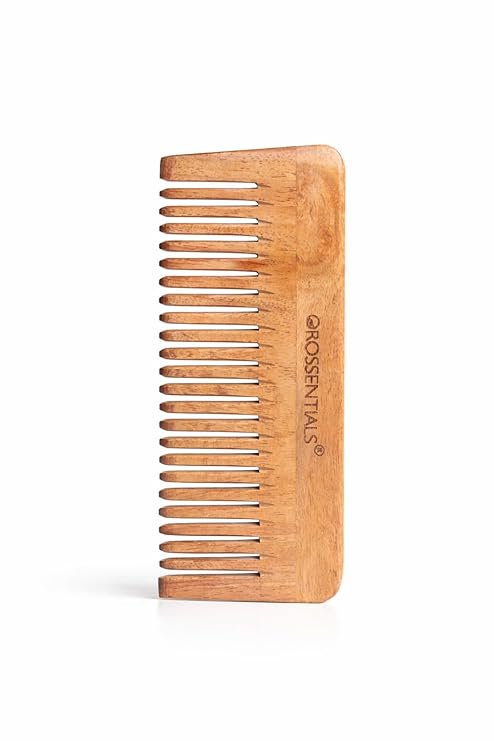 Kacchi Neem Wooden Detangle Comb | Shampoo Comb for Gentle Hair Care Pack of 1 (ORO-009)