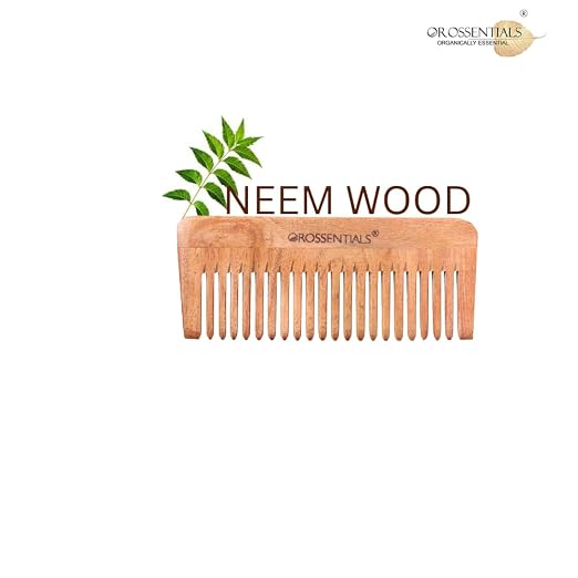 Kacchi Neem Wooden Detangle Comb | Shampoo Comb for Gentle Hair Care Pack of 1 (ORO-009)