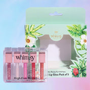 Whimsy Beauty Kids Lip Gloss Set | 5 Moisturizing Lip Glosses with Vitamin E, Shea Butter & Jojoba Oil | Non-Toxic Lip Gloss Kit for Girls, Kids & Pre-Teens | Pretend Play Pack