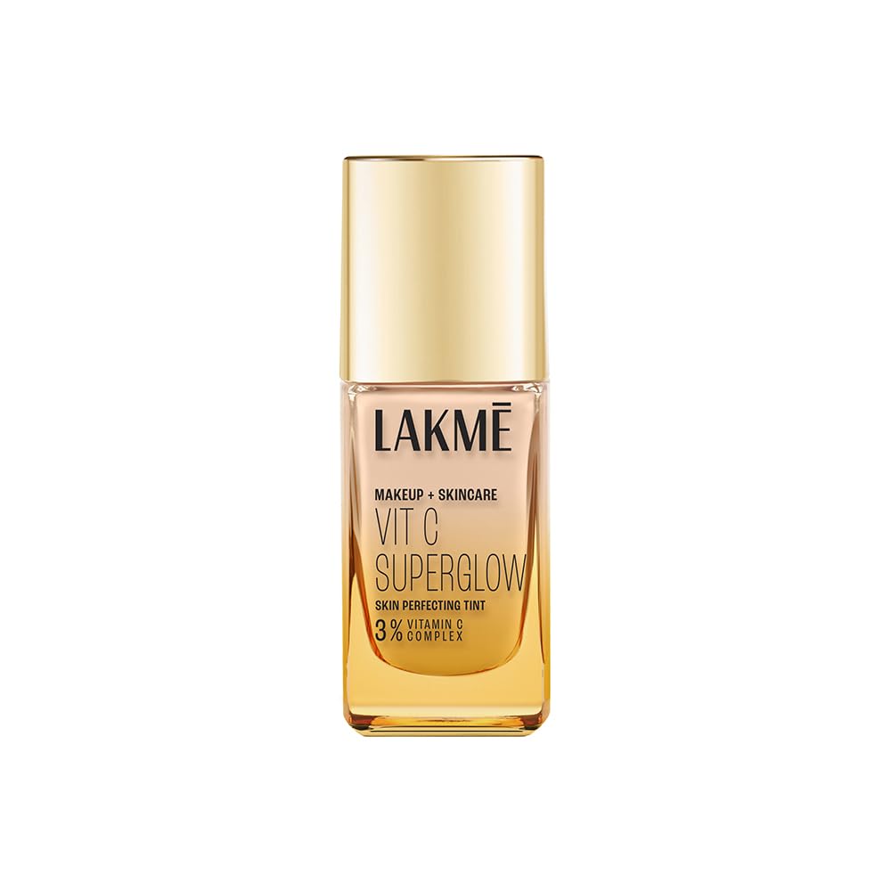 LAKMÉ Medium Coverage Natural Liquid For All Skin Makeup+Skincare Vitc Superglow Skin Perfecting Tint