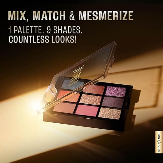 LAKMÉ Powder 9 In 1 Eyeshadow Blushbloom 11.7G - Matte, Shimmer And Metallic