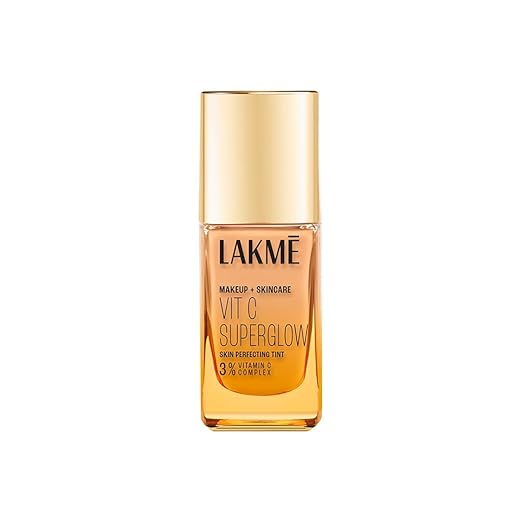 LAKMÉ Medium Coverage Natural Liquid For All Skin Makeup+Skincare Vitc Superglow Skin Perfecting Tint