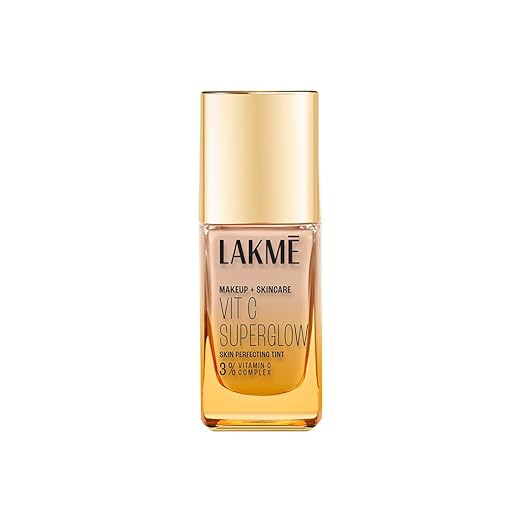 LAKMÉ Medium Coverage Natural Liquid For All Skin Makeup+Skincare Vitc Superglow Skin Perfecting Tint