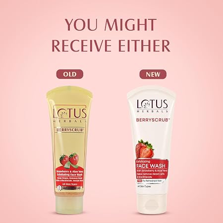 Lotus Herbals Berryscrub Strawberry & Aloe Vera Exfoliating Face Wash