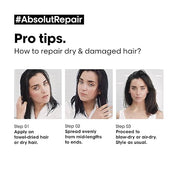 L'Oreal Professionnel Absolut Repair 10-in-1 Multi-Benefit Hair Serum for Dry Frizzy Hair - 90ml