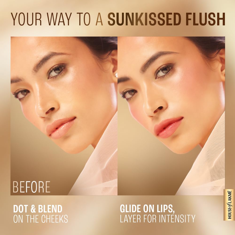 Lakme 9to5 Double Duty Lip & Cheek Water Stain Sunset Kiss - 9ml