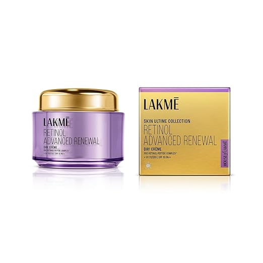 Lakme Retinol Advanced Renewal Day Creme Pro-Retinol Peptide Complex + UV Filters & SPF 15 PA++ 50G