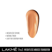Lakme Powerplay Mousse Foundation, Matte Finish, Full coverage, Lightweight, Long Lasting Face Makeup,Beige