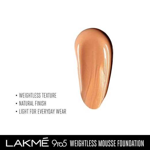 Lakme Powerplay Mousse Foundation, Matte Finish, Full coverage, Lightweight, Long Lasting Face Makeup,Beige