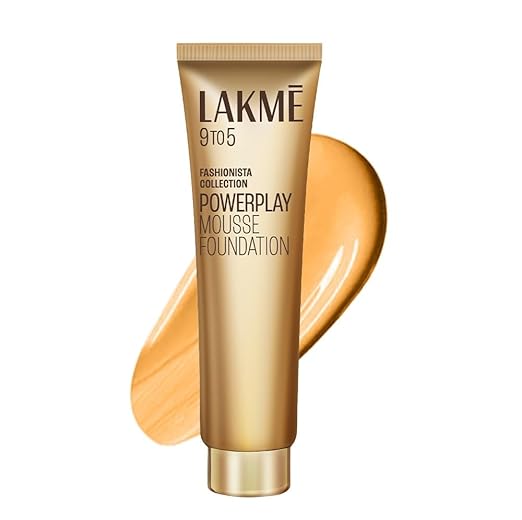 Lakme Powerplay Mousse Foundation, Matte Finish, Full coverage, Lightweight, Long Lasting Face Makeup,Beige