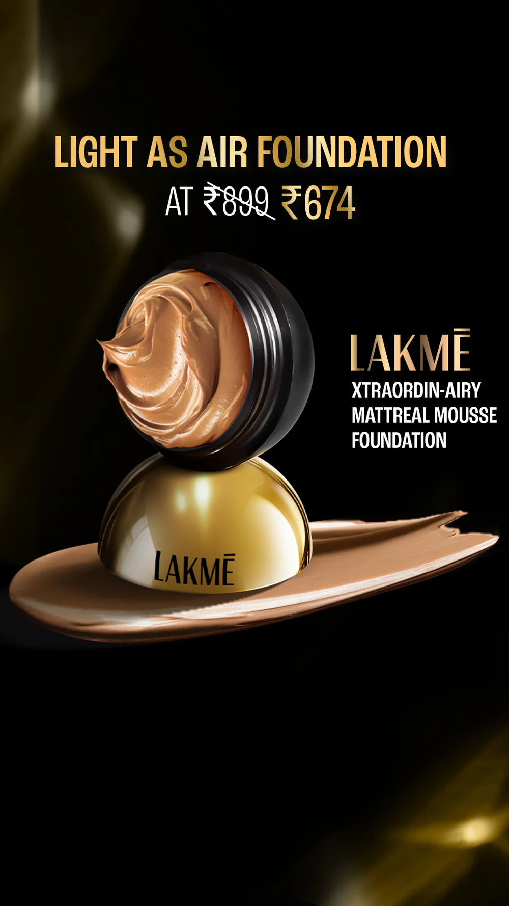Lakme Xtraordin-airy Mattereal Mousse Foundation, Matte Finish, Minimizes Pores