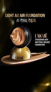 Lakme Xtraordin-airy Mattereal Mousse Foundation, Matte Finish, Minimizes Pores