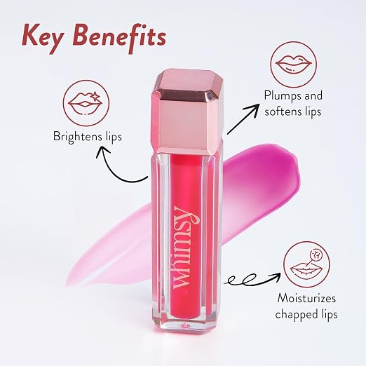 Whimsy Beauty Lip Gloss for Kids and Girls | Non Sticky Lightweight Formula with Hydrating Care | Tinted Gloss for Soft Nourished Lips | 4 to 16 Years | Organic, Natural, Chemical Free (Light Pink)