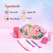 Whimsy Beauty Liplicious Beauty Kit | Safe & Fun Makeup Set for Girls, Preteens & Teenagers | Includes Lip & Cheek Tint, Lip Balm, Lip Gloss, Lip Jelly, Mermaid Brushes & Hair Band