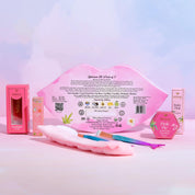Whimsy Beauty Liplicious Beauty Kit | Safe & Fun Makeup Set for Girls, Preteens & Teenagers | Includes Lip & Cheek Tint, Lip Balm, Lip Gloss, Lip Jelly, Mermaid Brushes & Hair Band