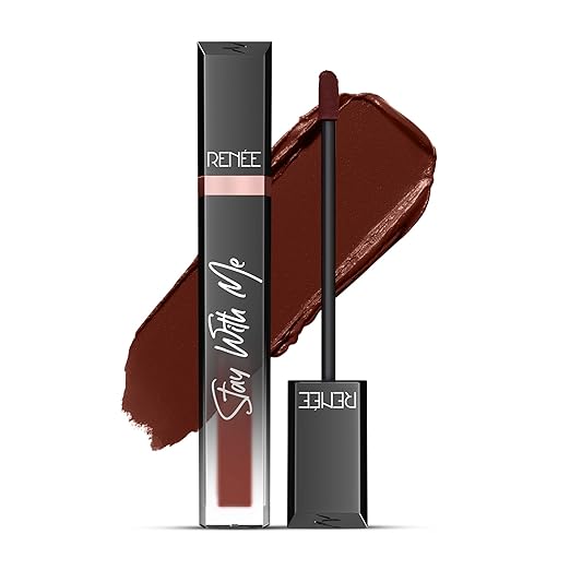 RENEE Stay With Me Matte Transferproof Liquid Lipstick| Waterproof & Smudge-proof | Bold Pigment, Lightweight & Long-lasting | With Hyaluronic Acid & Vitamin E | 6 ml