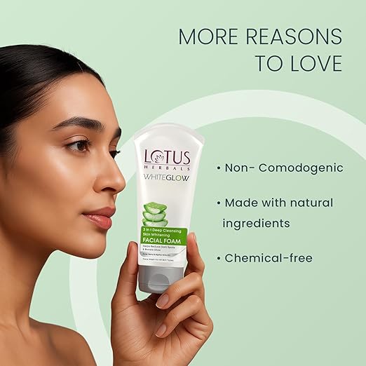 Lotus Herbals 3 in 1 Deep Cleansing Facial Foam | Face Wash for Women & Men |