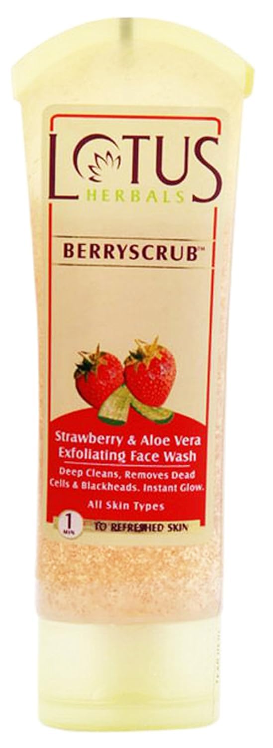 Lotus Herbals Berryscrub Strawberry & Aloe Vera Exfoliating Face Wash
