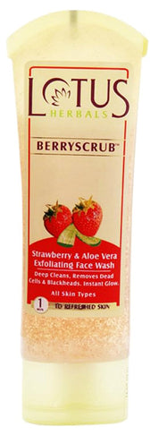 Lotus Herbals Berryscrub Strawberry & Aloe Vera Exfoliating Face Wash