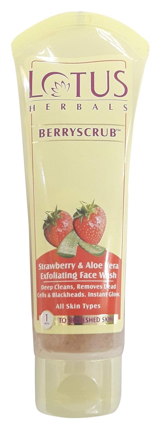 Lotus Herbals Berryscrub Strawberry & Aloe Vera Exfoliating Face Wash