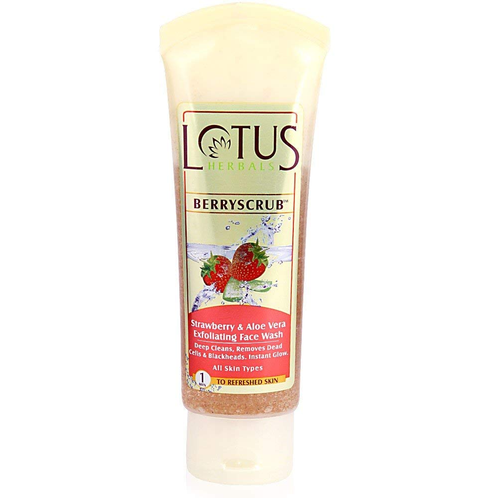 Lotus Herbals Berryscrub Strawberry & Aloe Vera Exfoliating Face Wash