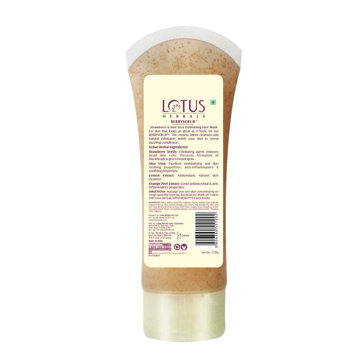 Lotus Herbals Berryscrub Strawberry & Aloe Vera Exfoliating Face Wash