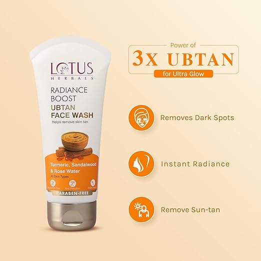 Lotus Herbals Radiance Boost Ubtan Face Wash With 0.075% Salicylic Acid