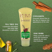 Lotus Herbals Tea Tree and Cinnamon Anti-Acne Oil Control Face Wash-120g