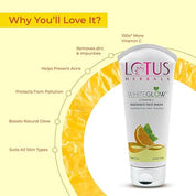 Lotus Herbals WhiteGlow Vitamin C Radiance Face Wash | For Dark Spots & Dull Skin | Anti- Pollution | 100g