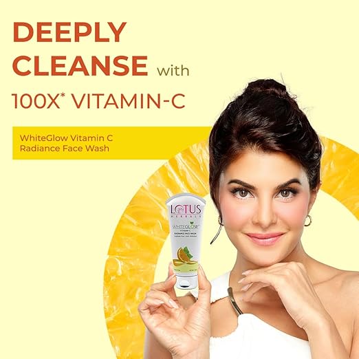 Lotus Herbals WhiteGlow Vitamin C Radiance Face Wash | For Dark Spots & Dull Skin | Anti- Pollution | 100g