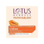 Lotus Papayablem Cream, Papaya-N-Saffron Anti Blemish, 50g