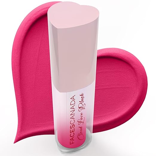 FACES CANADA Cloud Love Liquid Blush - Love Potion 03, 5ml | Soft Rosy Look | Long Lasting | Blends Easily | Blurred Matte Effect | Lightweight | Natural Tint | Cushion Applicator | Niacinamide Infused