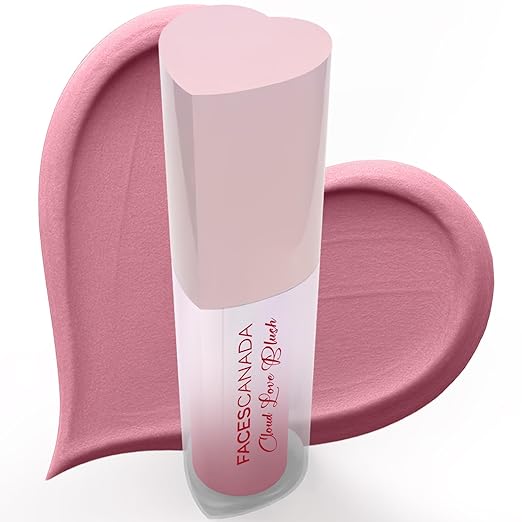 FACES CANADA Cloud Love Liquid Blush - Love Potion 03, 5ml | Soft Rosy Look | Long Lasting | Blends Easily | Blurred Matte Effect | Lightweight | Natural Tint | Cushion Applicator | Niacinamide Infused