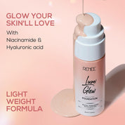 RENEE Lumi Glow Highlighting Liquid Foundation - Satin Ivory | Dewy Finish, Buildable Coverage & 3D Glow | Hydrates & Smoothens For Luminous Skin | With Hyaluronic acid & Niacinamide | 30ml