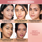 RENEE Lumi Glow Highlighting Liquid Foundation - Satin Ivory | Dewy Finish, Buildable Coverage & 3D Glow | Hydrates & Smoothens For Luminous Skin | With Hyaluronic acid & Niacinamide | 30ml