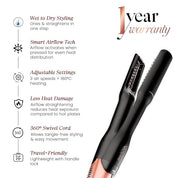 Make Mee Bold Wet to Straight Air Brush | 1200W Wet to Dry Hair Straightener with Smart Airflow | 1.4” Ceramic Plates & Teeth | 3 Air Speed Settings | Air Straightener for Hair, Gifts for woman