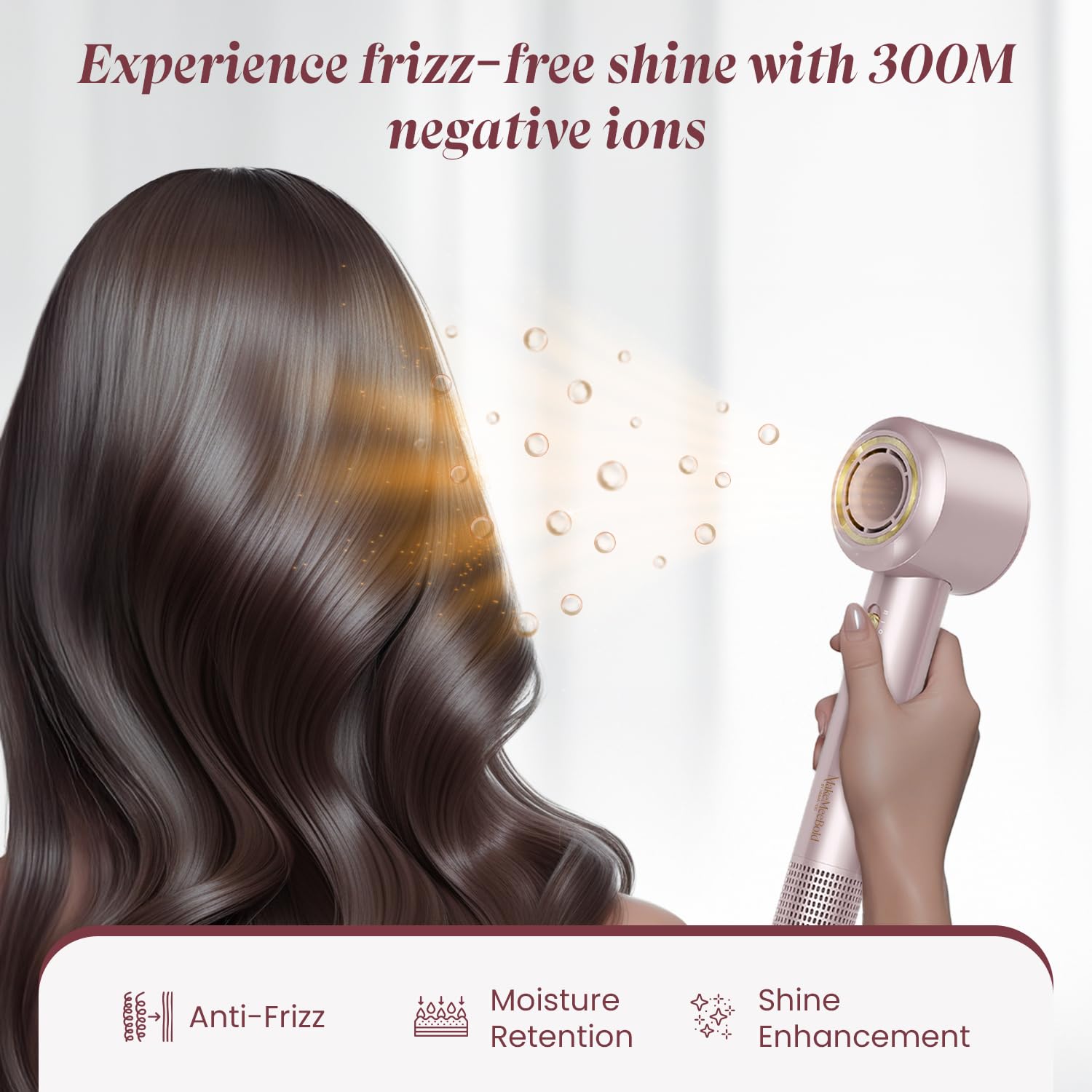 MakeMeebold Make Mee Bold Swift High-Speed Hair Dryer | 110,000 RPM Motor | 3X Faster Drying | 4 Modes with AI Smart Heat Control | Lightweight & Quiet Hair Dryer with Magnetic Concentrator | Frizz-Free Shine | Gifts for woman